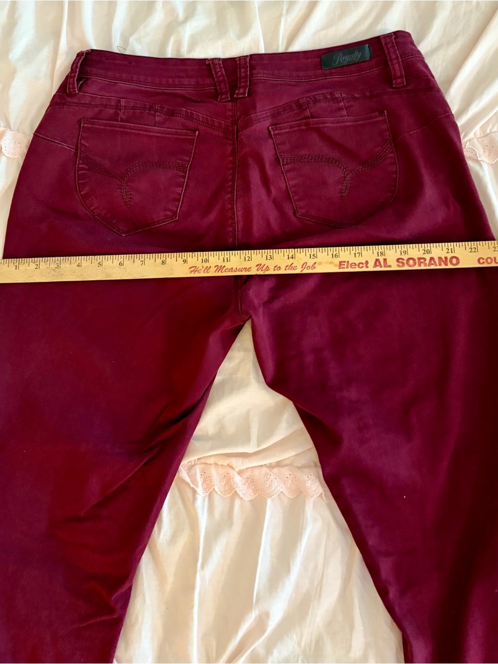 Women's Royalty “WannaBettaButt” Burgundy Jeans